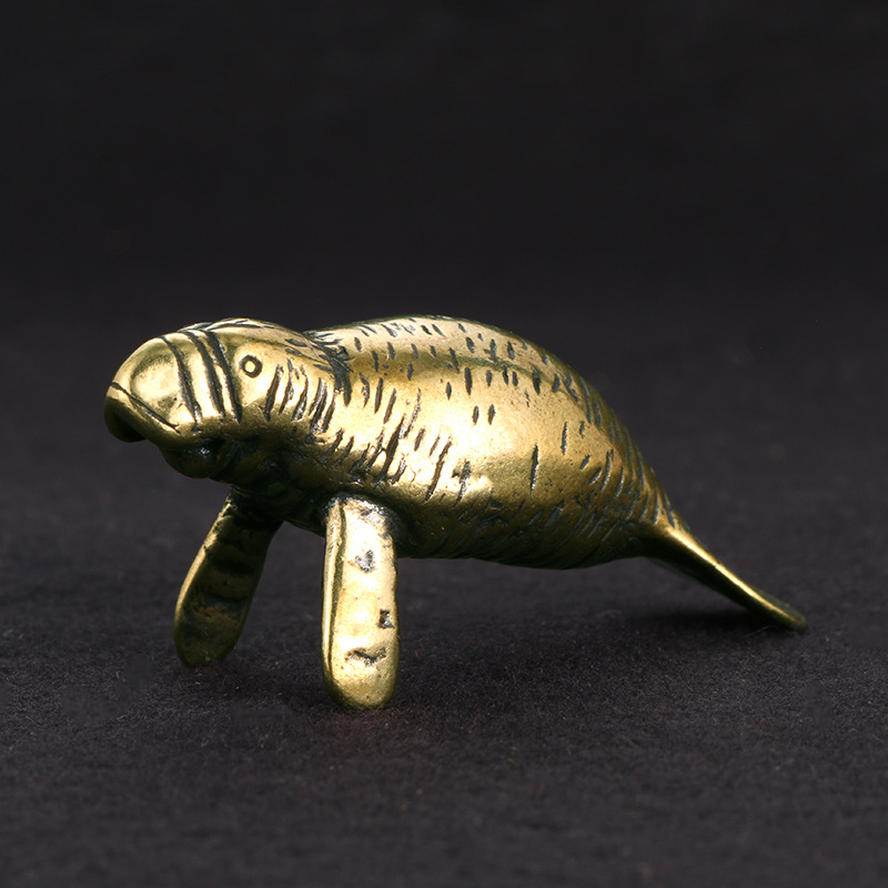 Office Furniture Equipment - Pirinç Florida Manatee Dekoratif Figürinler Vintage