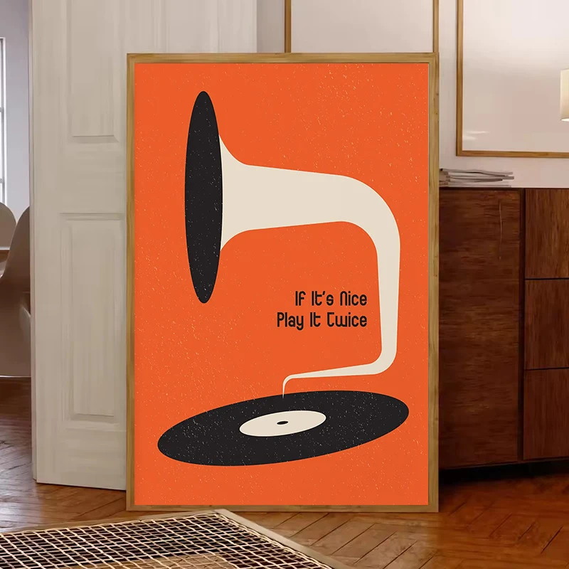 Orta Yüzyıl Vinil Plak Kanvas  - Office Furniture Equipment incelemesi ve fiyatı
