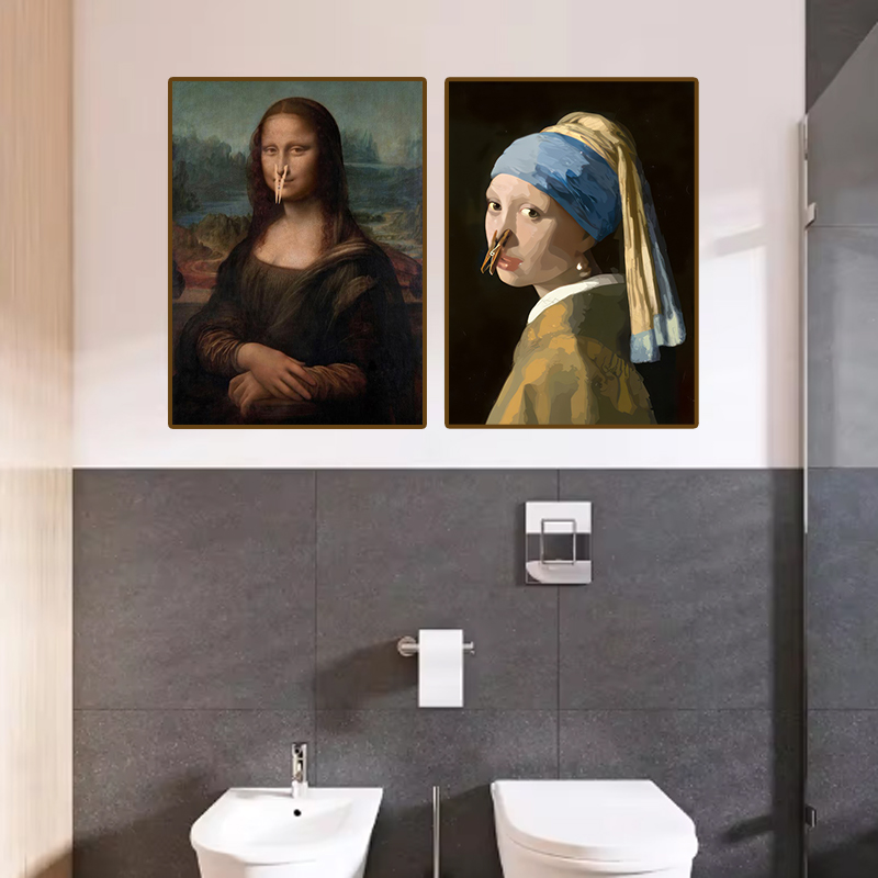 1 adet Komik Soyut Banyo Tuval - Office Furniture Equipment incelemesi ve fiyatı
